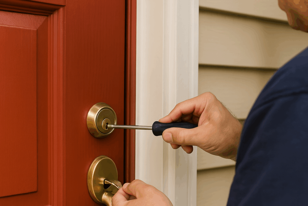 lock replacement OKC residential locksmith technician
